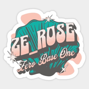 Zero base one Zerose ze rose typography zb1 | Morcaworks Sticker